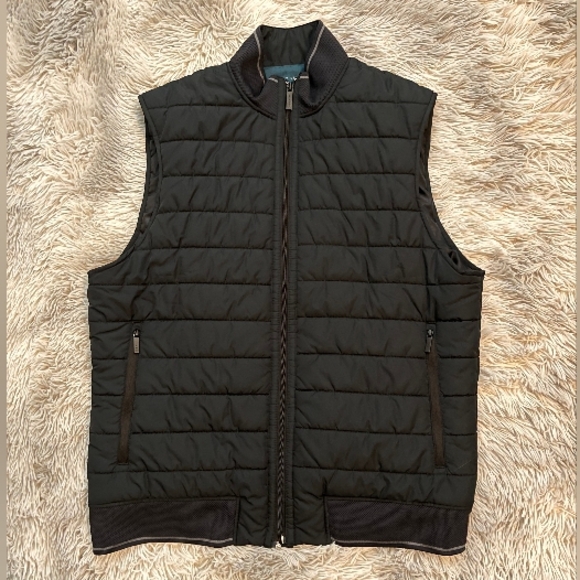Men's Perry Ellis Black Quilted Vest Size Large